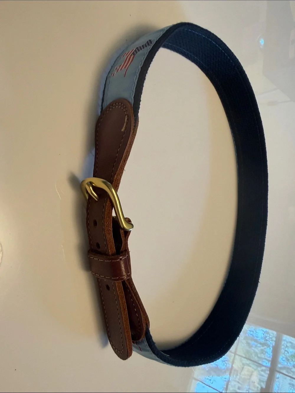 Preston Made Kids Belt with Patriotic Dog Embroidery